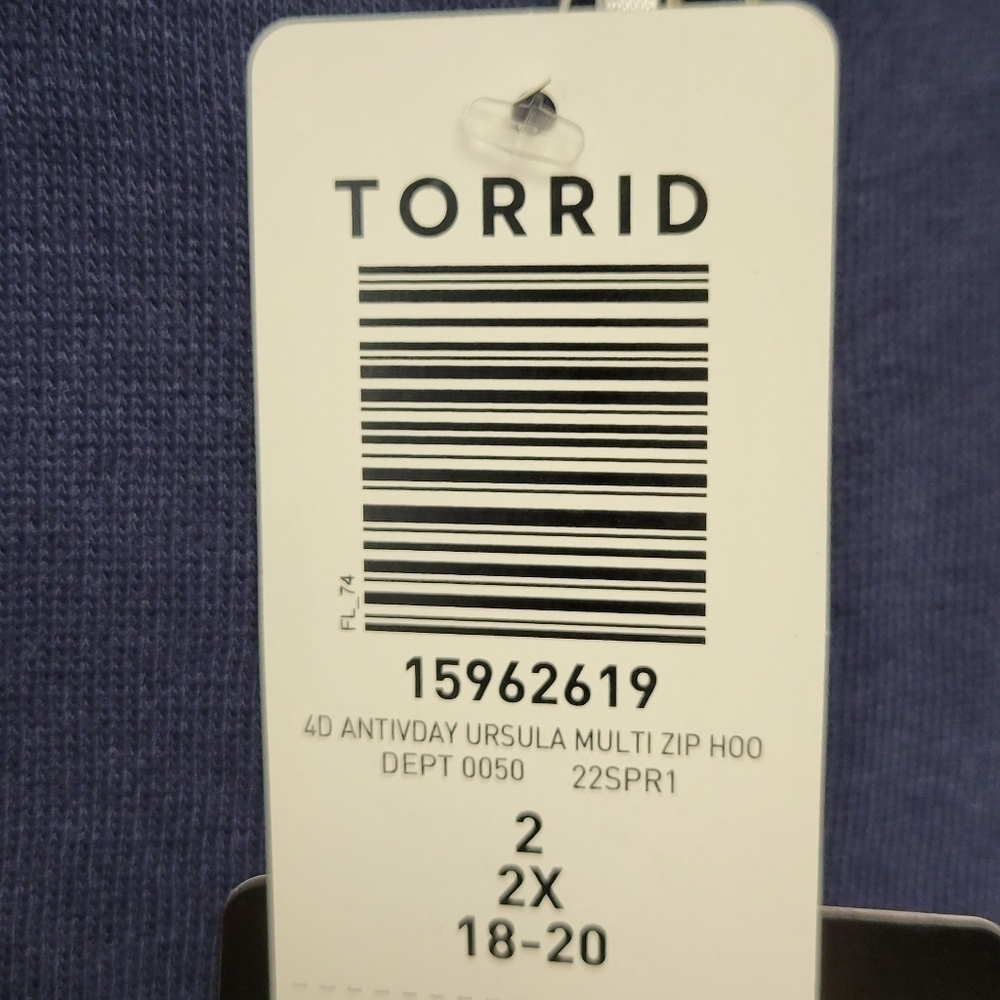 Torrid Disney Villain Antivday Ursula Hoodie Jacket Blue 2X - Picture 7 of 8